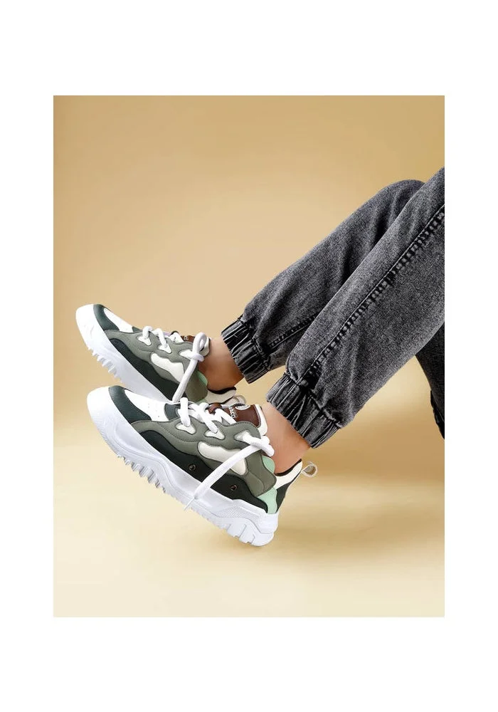 Bacca Bucci Olive White OG TerraForge Low-Top Series bold Street-Ready Sneakers for Men | Best Price UAE